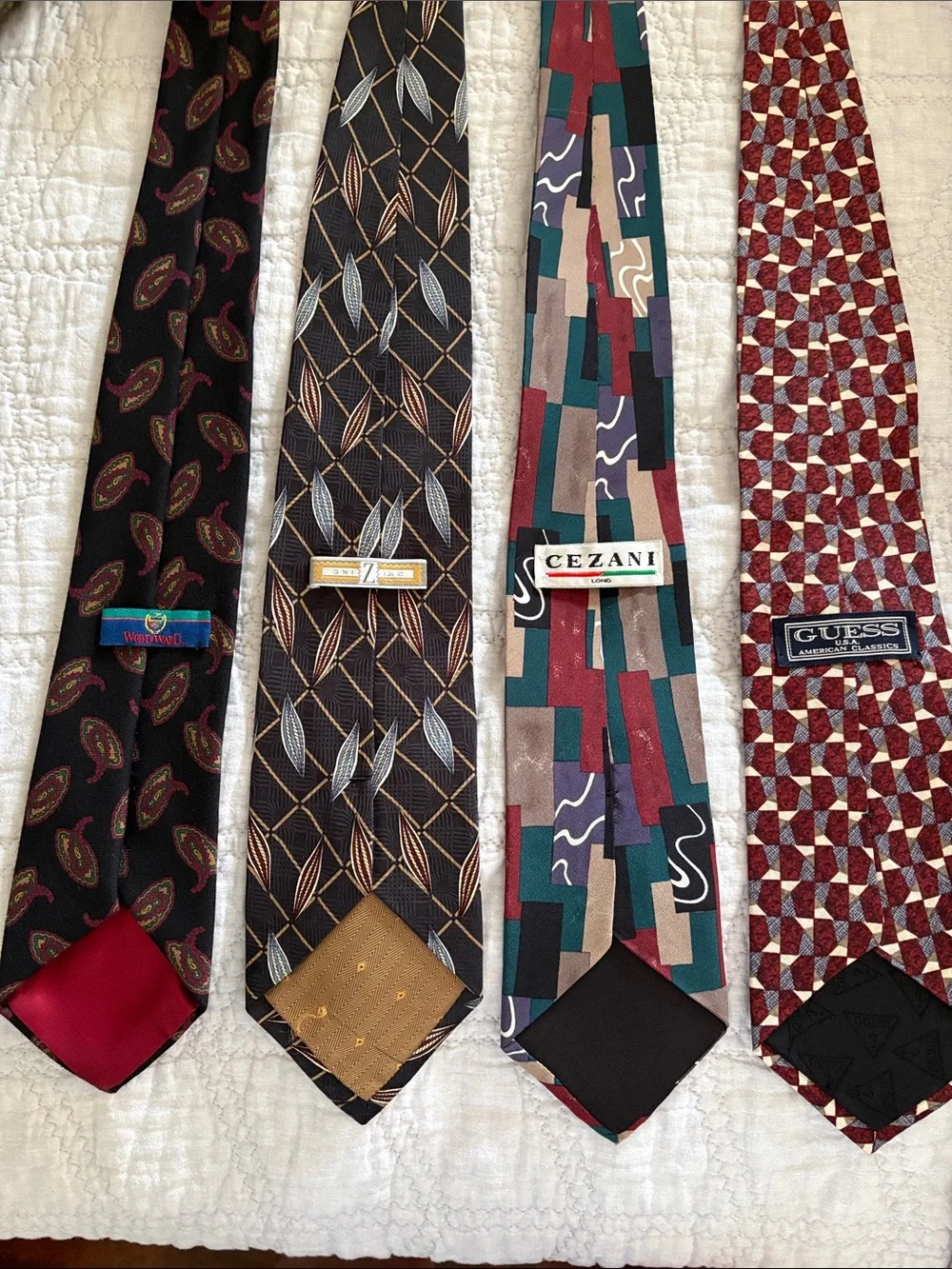 Guess Men's Ties in Black, Burgundy, Teal & Multicolor Patterns